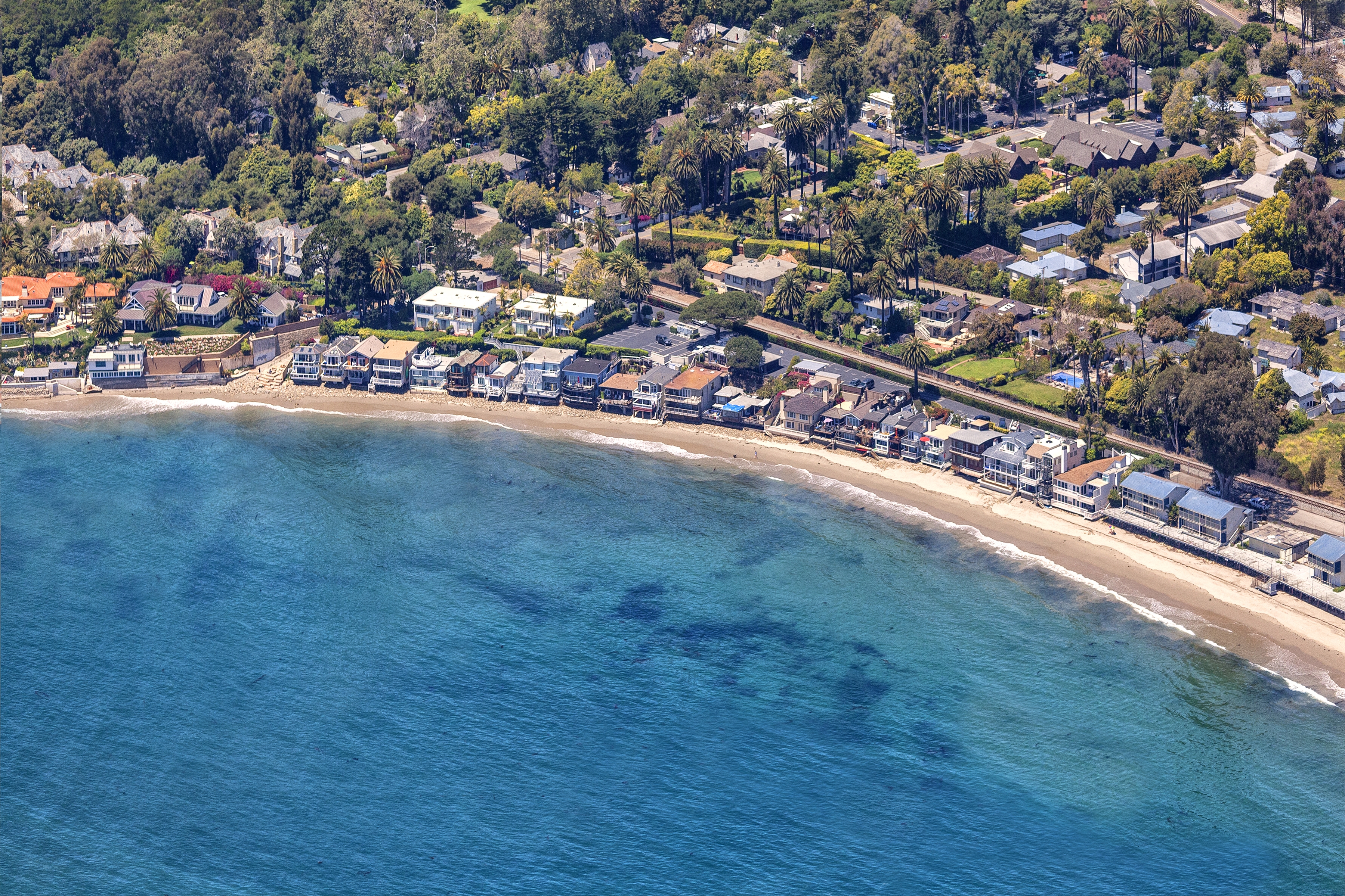 aerial view of beach homes